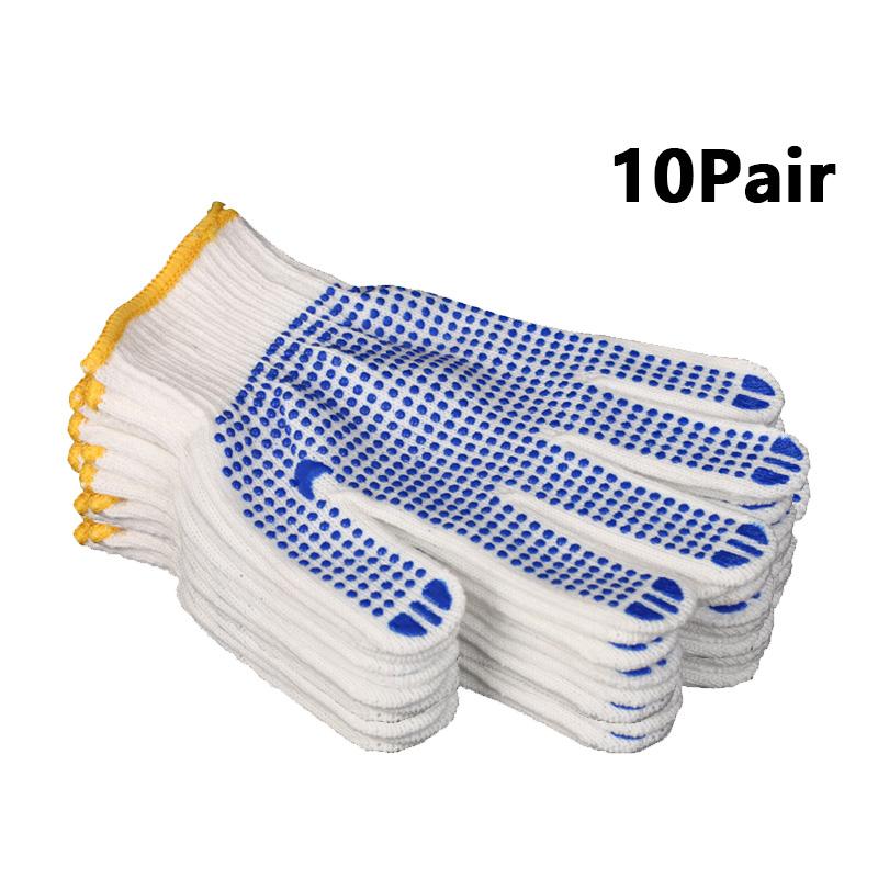1/10 Pairs Blue Gloves for Working Household Cleaning Tools Car Repair Factory Labor Insurance Glove High Stretch Mittens