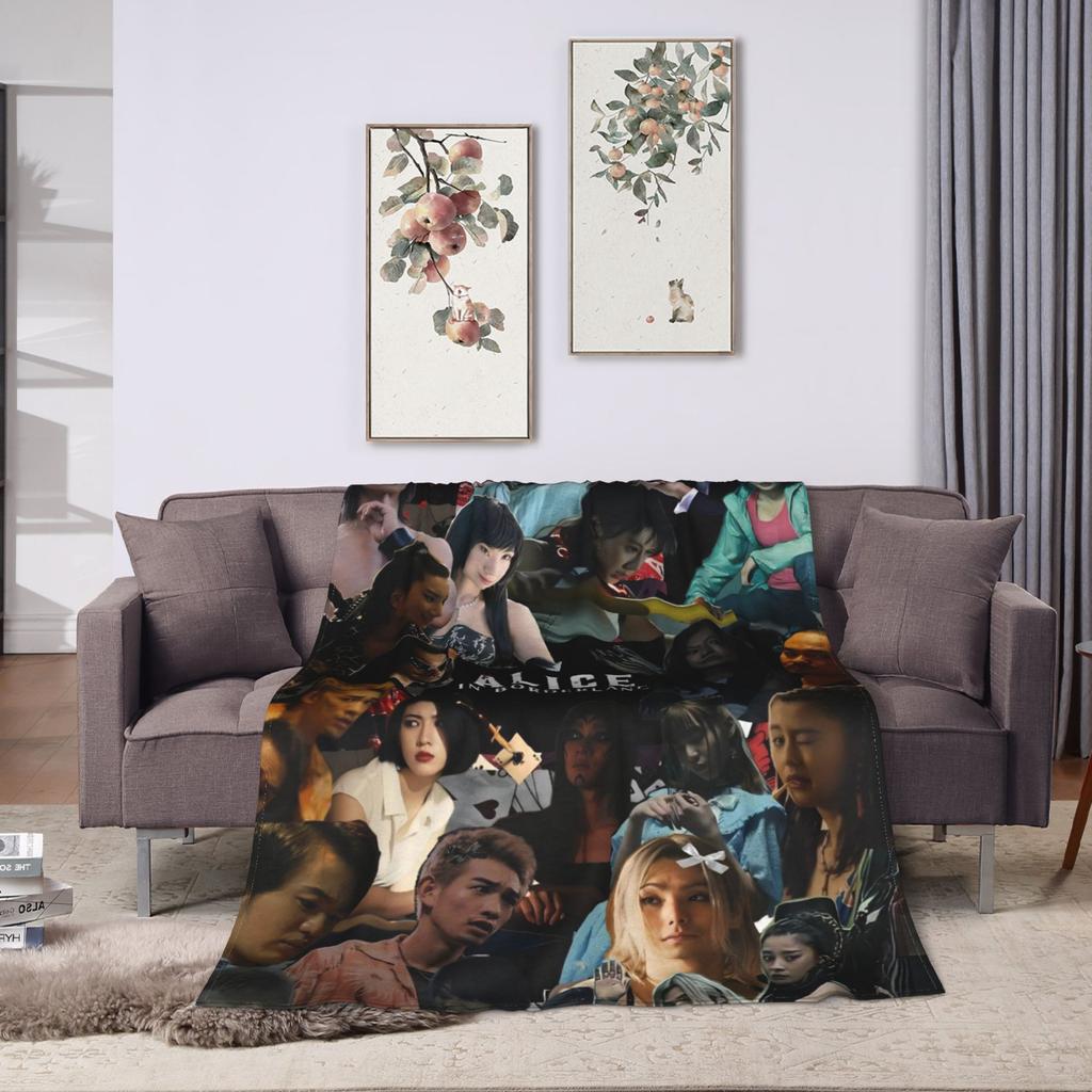 Alice In Borderlands Flannel Blanket Winter Warm Bedding Throws for Girls Boys Couch Chair Novelty Bedspread Sofa Bed Cover