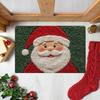 2025 Christmas Bath Rugs Anti-slip Santa Claus Bath Mat Bathroom Door plush bath rug For Home Kitchen Festival Decoration