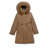 Pie overcome women's medium and long fashion big fur collar new slim waist cotton-padded clothes women