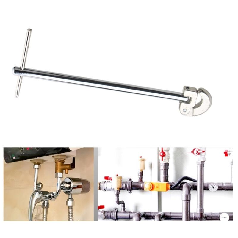 Telescopic Basin Wrench Carbon Steel Sink Faucet Plumbing Tool for Tight Space Kitchen Bathroom Installation Maintenance