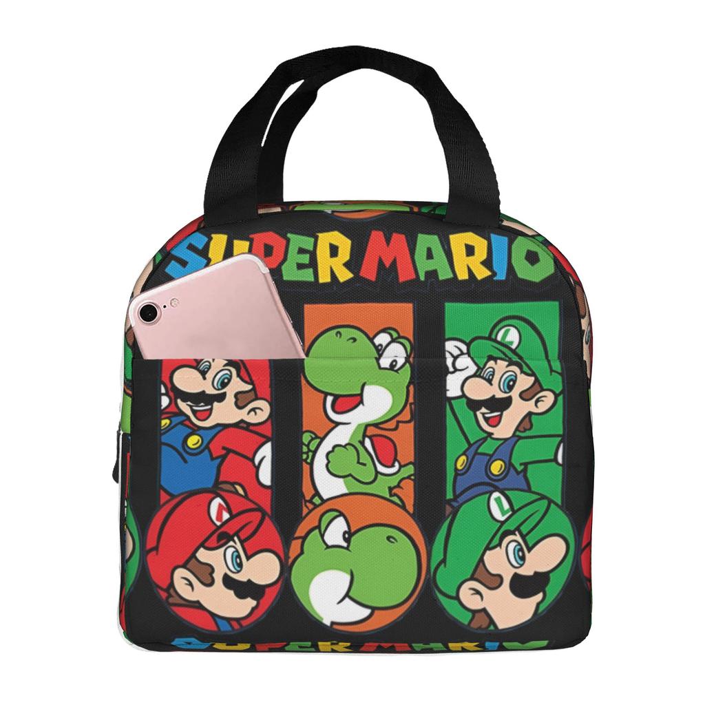 Custom M-Marioed Insulated Lunch Tote Bag for Women Men Cartoon Portable Thermal Cooler Food Lunch Box Outdoor Camping Travel