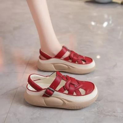 Woman Sneakers 2025 Summer Design Breathable Women's Sandals Closed-Toe Hollow Airy Soft Sole Casual Sneakers New Sports Shoes