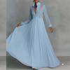 2026 Cross-border Foreign Trade Women's Clothing, New Spring Models In Europe, America, Fashionable and Elegant Solid Color Pleated Pendulum French 