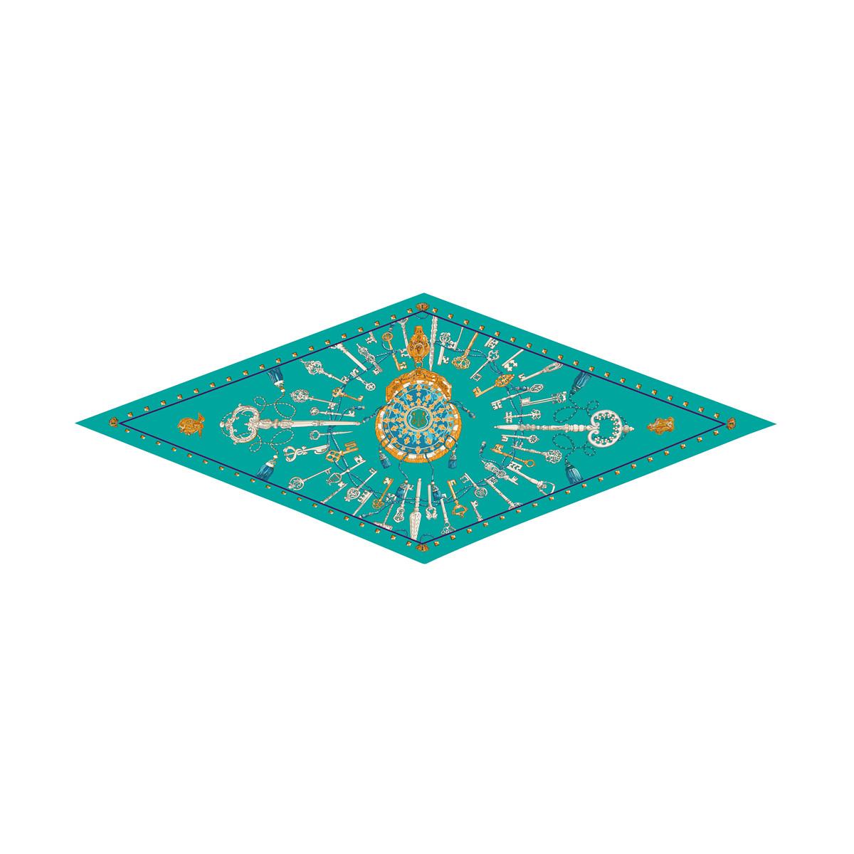 

2024 New Fashion Key Diamond Scarf Women Brand Silk Scarf Luxury Bandana Headband Hijab Foulard Neckerchief Design Shawl