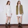 Chuyu Designer Striped Polo Collar Shirt Dress