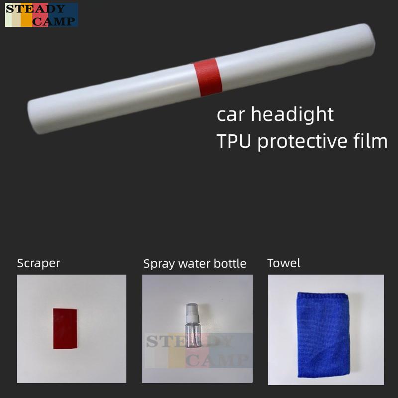 2 Pcs Car Headlight Protective Film Smoked Black Tint Wrap Vinyl Transparent TPU Sticker For Volkswagen VW Golf 8 MK8