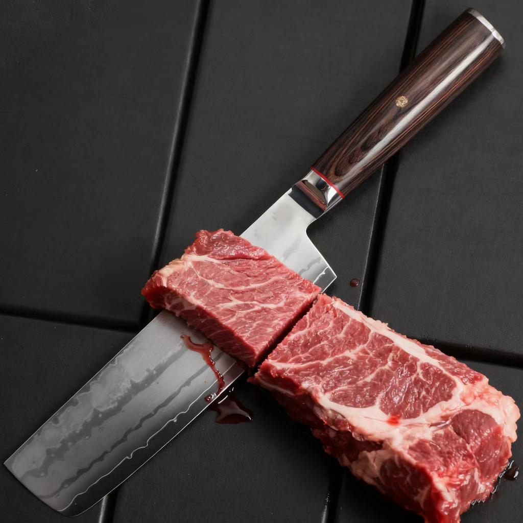 7 Inch Nakiri Knife 67-layers Damascus Steel Blade Wood Handle Chef Cleaver Meat Slicing Vegetable Japanese Kitchen Knife Cocina