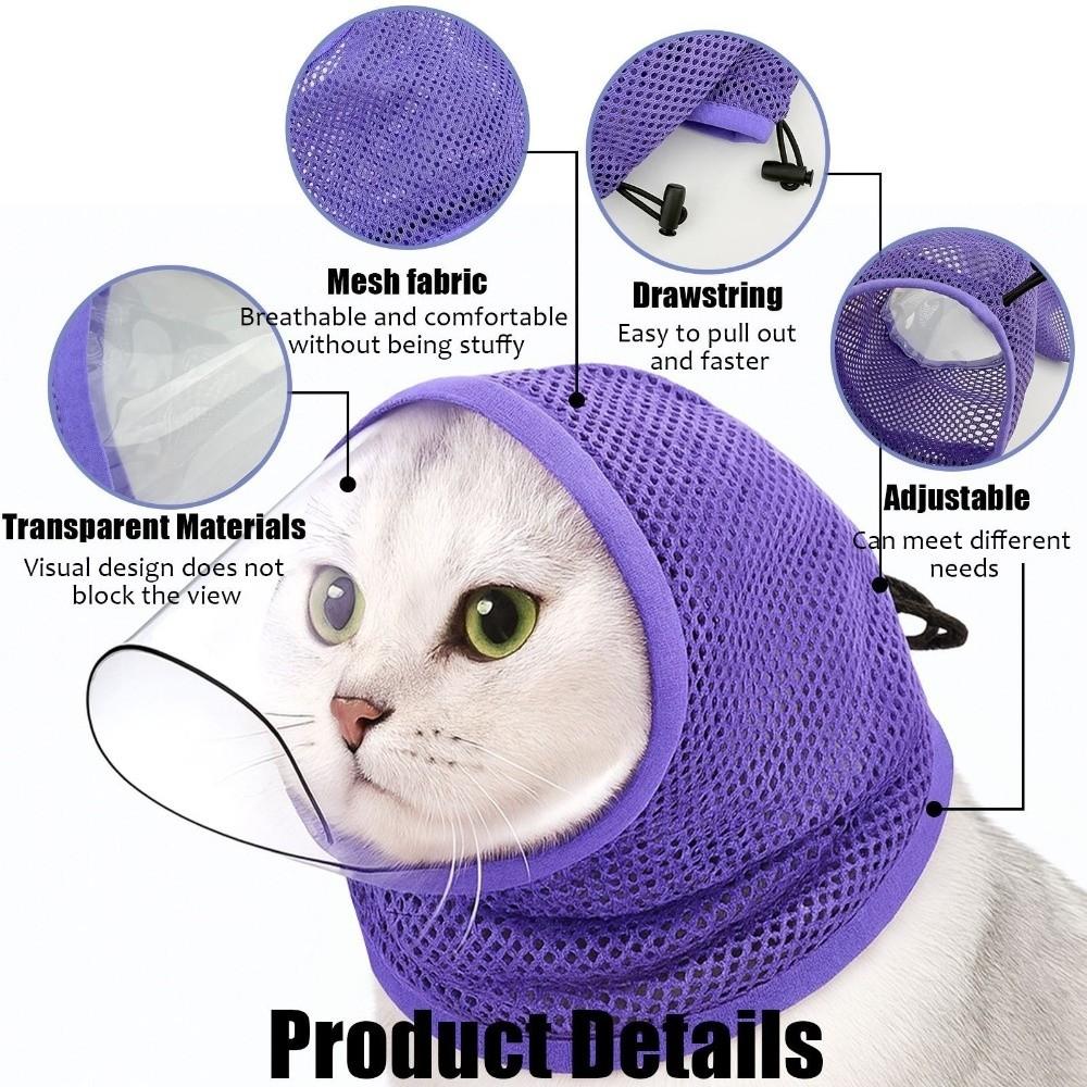 Adjustable Drawstring Anti Biting Mask Mesh Breathable Anti Scratch Cat Mouth Cover Anti Stuffiness Not Blocking View