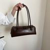 Bolsa de Ombro Baguete Listrada Elegante Francesa - Cor Sólida Versátil Feminina