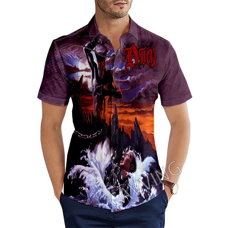 CAVVING 3D Printed  DIO  Rock  Fashion Casual Shirts Men s /Women s  Short Sleeves Loose Breathable Shirts 4XL