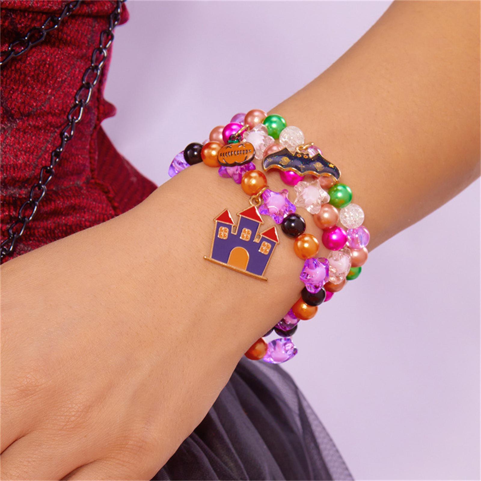 

Lonext Halloween Bracelets Stackable Heishi Beaded Stretch Bracelets one size