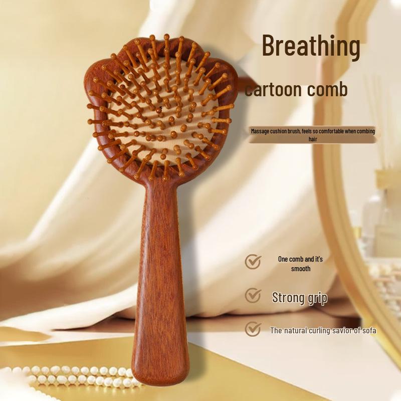 

Red Sandalwood Five-Teeth Cat Paw Massage Comb for Scalp and Meridian Massage