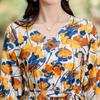 Elegant Women's Summer Dress Plus Size Half Sleeve Vintage Print Long Dresses Female Summer Clothes