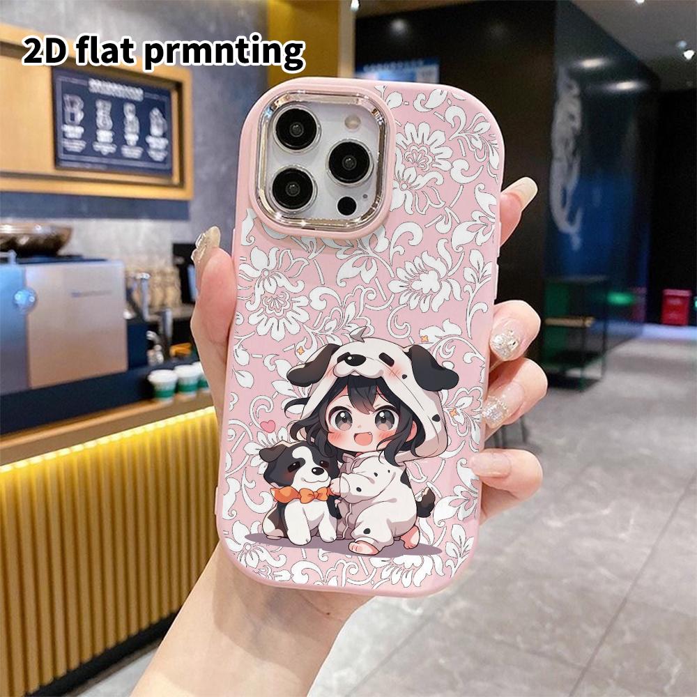 Phone Case: 2D Flat Design Suitable for iPhone 18 17 16 15 14 13 Pro Protective Case, Couple Style, Hooded Girl, Christmas and Halloween Gift