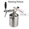 Pressurized Beer Keg System Stainless Steel Mini Growler Keg Adjustable Beer Tap Faucet Premium