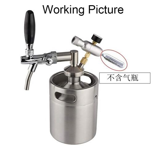 Pressurized Beer Keg System Stainless Steel Mini Growler Keg Adjustable Beer Tap Faucet Premium