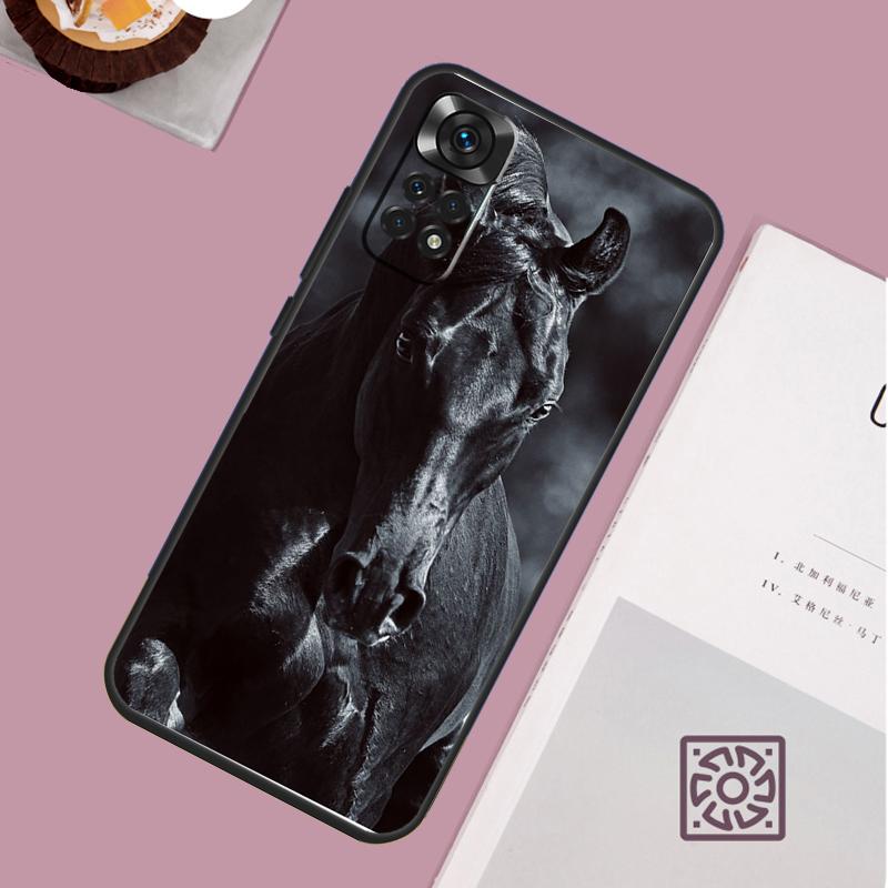 Beautiful Black Horse Phone Case For Xiaomi Redmi Note 13 12 12S 12C 13C 10 10C 9 9C 10S 11S 11 Pro Soft Cover