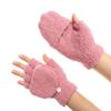 Warme Winter Doppelnutzung Cabrio Flip Top Halbfingerhandschuhe Korallen Samt Handschuhe Strick Fäustlinge