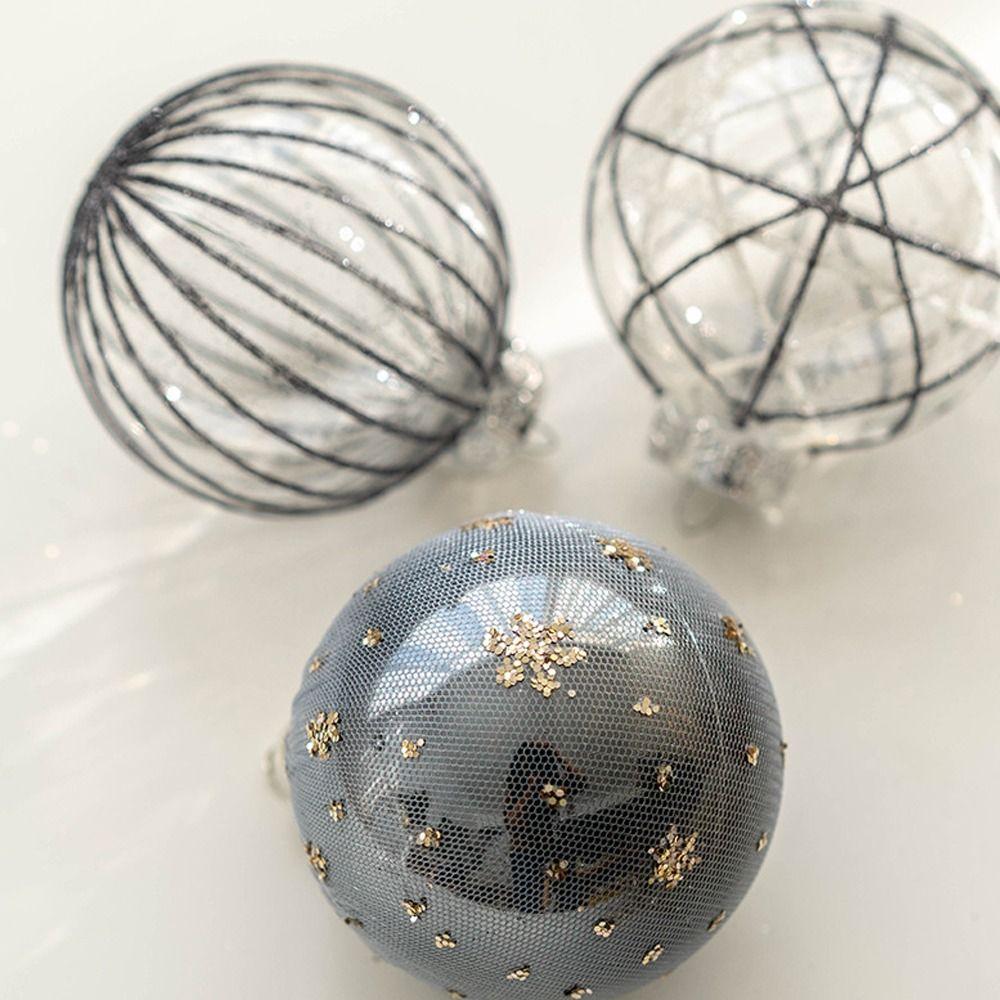 6pcs Cartoon Electroplated Hanging Balls 8cm Merry Christmas Tree Decor  Party Favors