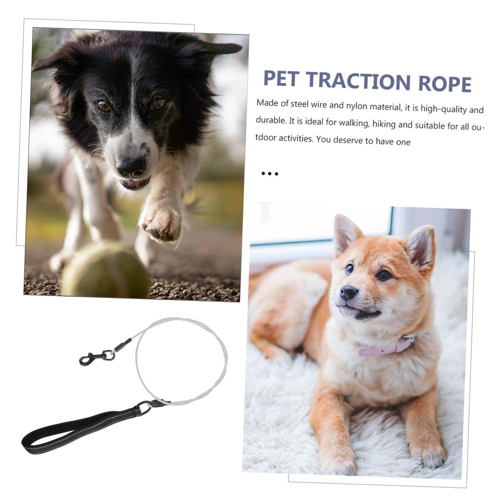 Sosoport Dog Leash with Steel Pet Walking Suitable for and Large Breeds Wire, Handle, Anti-Chew Rope, Dogs, Small, Medium,