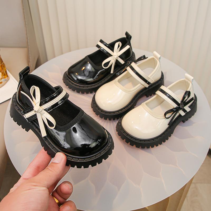 Glossy PU Leather Children Shoes Girl Comfortable Fashion Kids Casual Low Heels Shoes School Students Uniform Shoes Child I11038