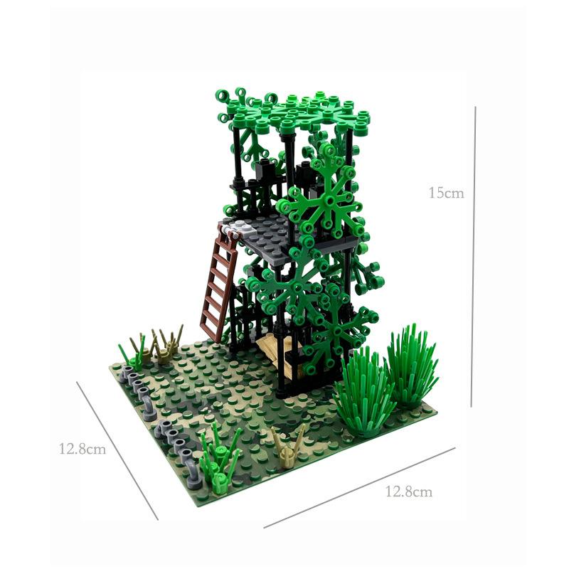 

Строительные блоки, военные джунгли, MOC, сцена, командный батальон, артиллерийский аванпост, траншеи, сборка своими руками, строительные блоки из частиц