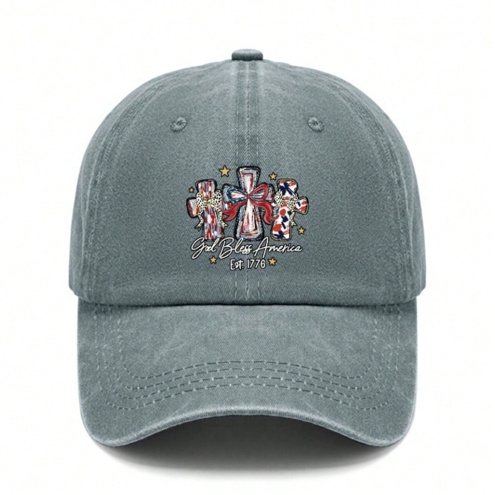 USA Patriotic Baseball Cap - Washed & Distressed Style, Adjustable Fit, Curved Brim For Outdoor Activities & Daily Wear, Unisex Vintage