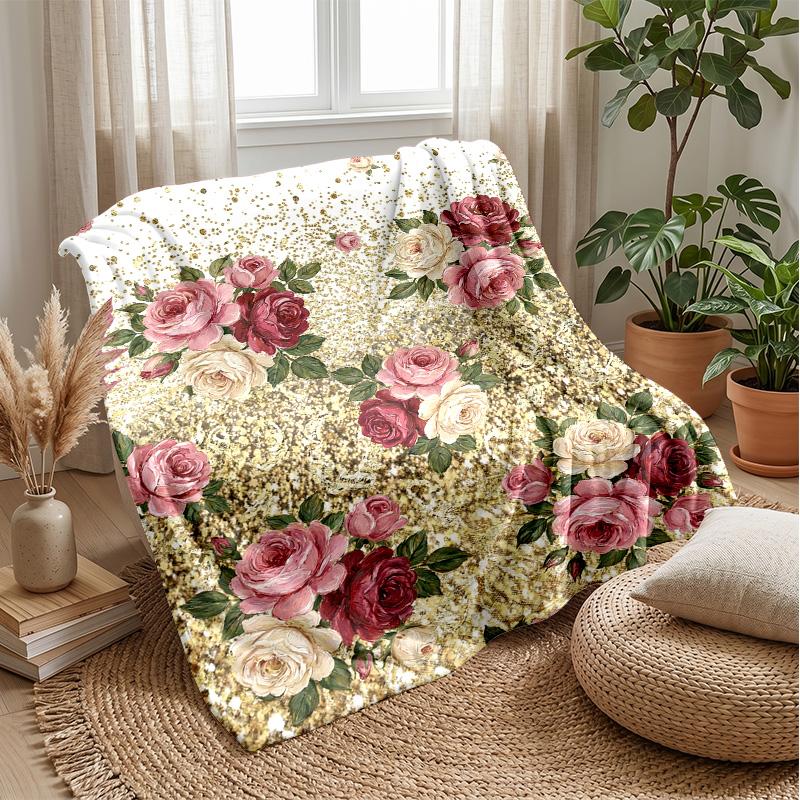 Golden Jungle Leopard 1 Theme blanket Lightweight Warm Flannel Blanket Decorative Throw Blanket for Home Decoration