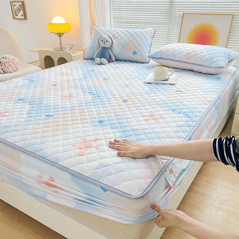Class A Antibacterial Padded Mattress Three-piece Set, Thickened Washed Cotton Mattress Cover Mattress Plus Cotton Simmons Non-slip Protective Cover