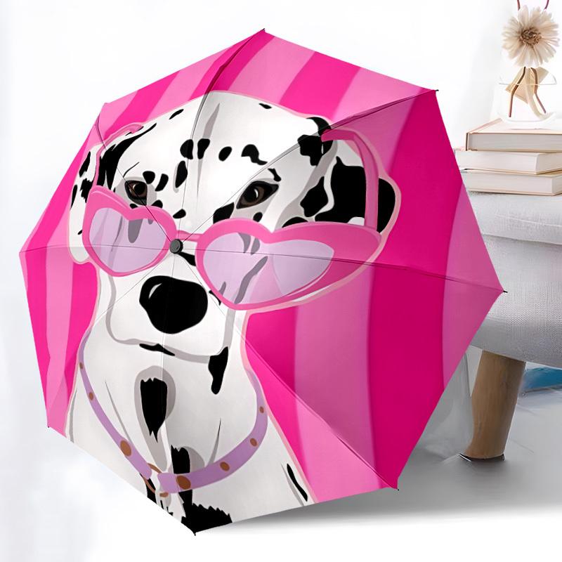

1pc Dalmatian Automatic Opening/Closing Folding Umbrella with 8 Ribs, Portable Sunshade Umbrella Birthday and Holidays gifts yy250105098