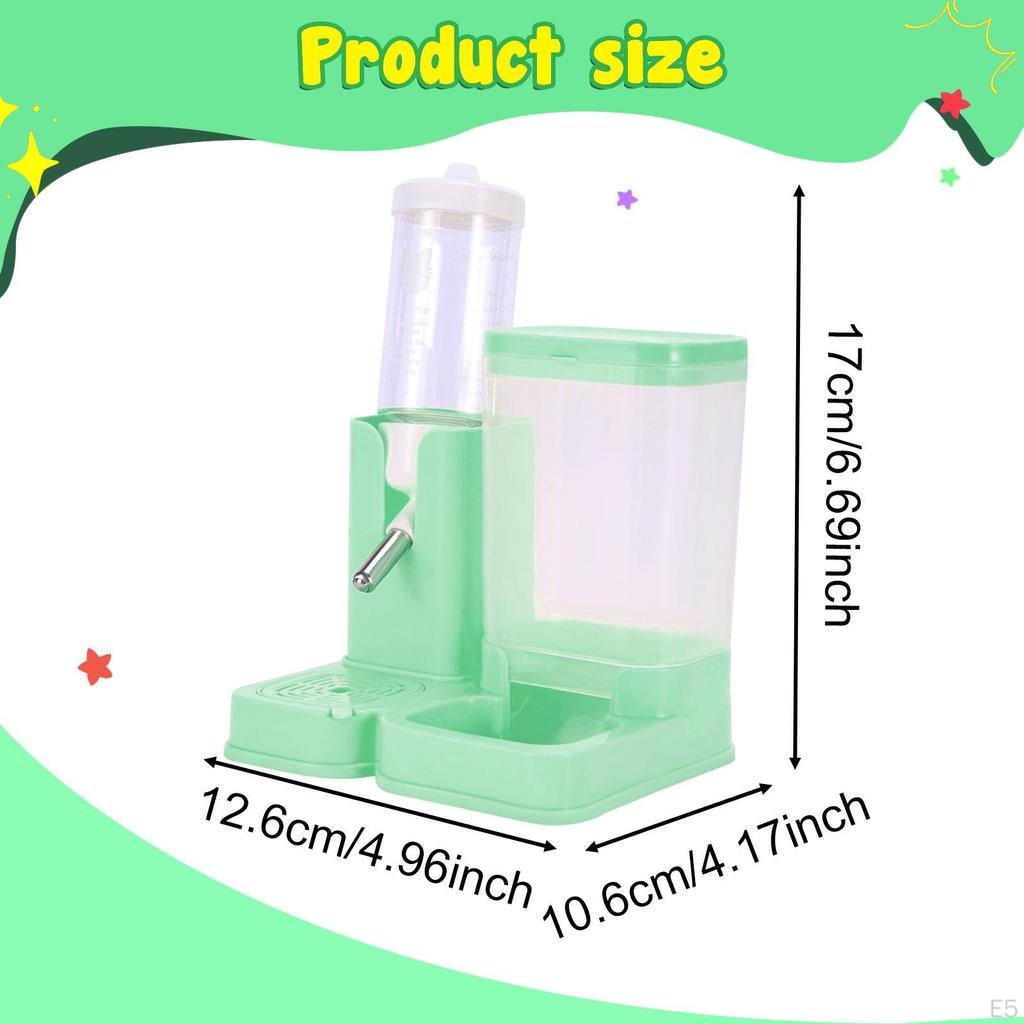 Hamster Water Bottle 2 In 1 with Food Container Leekproof Small Pet Supplies for Gerbils