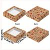 12 boîtes à biscuits de Noël avec fenêtre de visualisation, contenants de boulangerie en papier kraft avec couvercles, parfaits pour les desserts de Noël et les cadeaux de fête