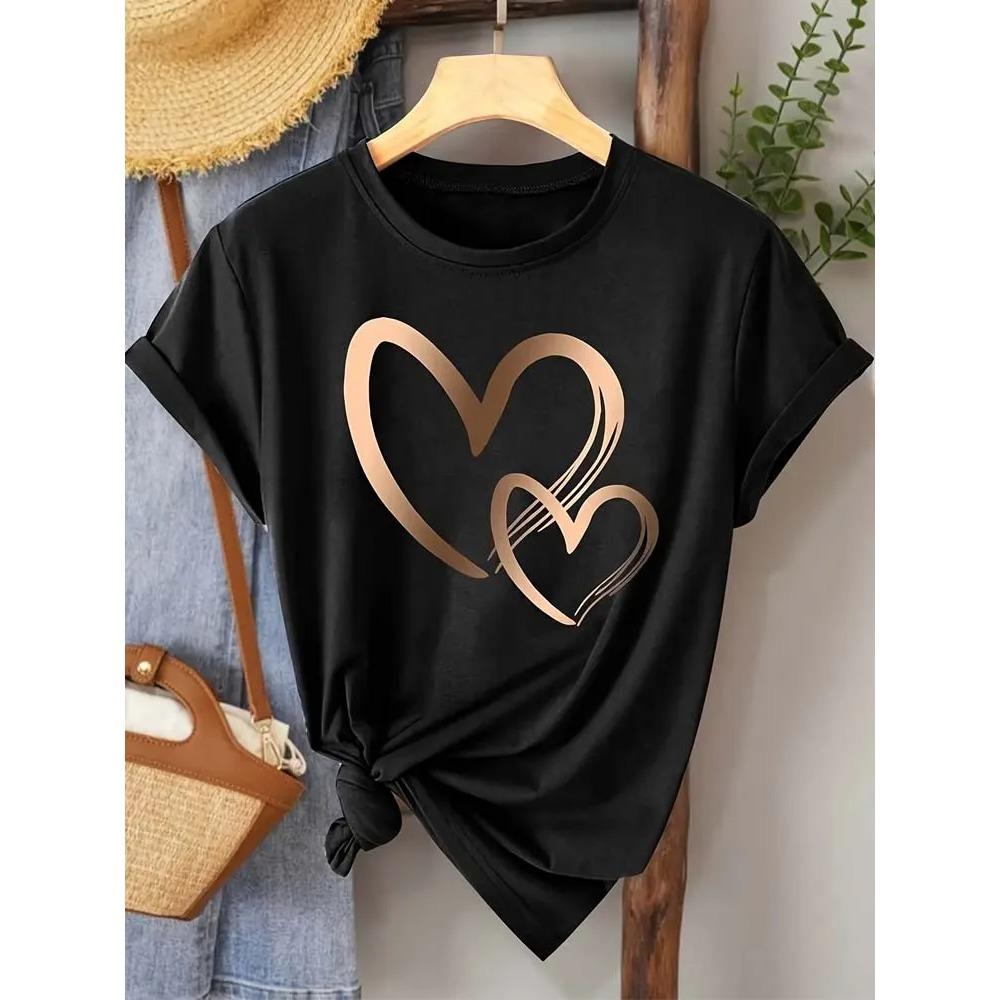 Casual Harajuku Breathable Printed Round Neck Short Sleeve T-Shirt