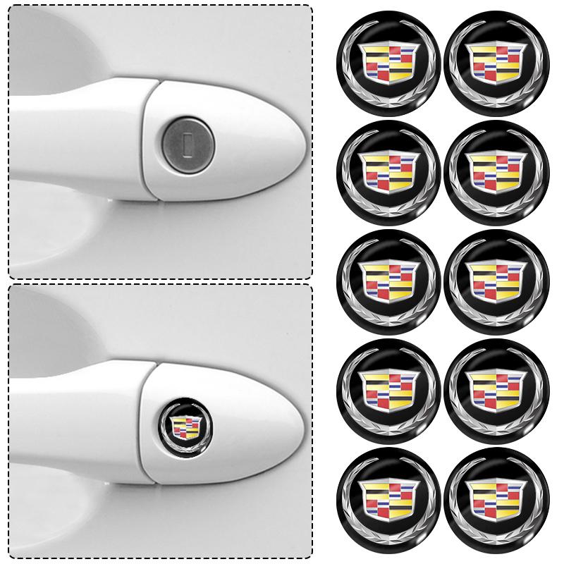Auto Türschloss Schlüsselloch Aufkleber Auto Schlüssel Aufkleber Emblem Für Cadillac Escalade Tiburon Deville Seville XT5 XTS CTS BLS SLS DTS SRX Metall