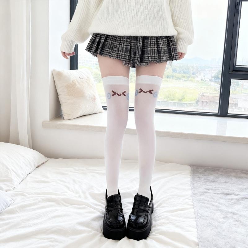 Youthful Style Elastic Over Knee Socks Breathable Design Costume LegwearFor Daily Wear And Campus Activity