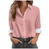 Camicie alla moda larghe da donna Camicie a maniche lunghe con colletto a fascia tinta unita Top slim
