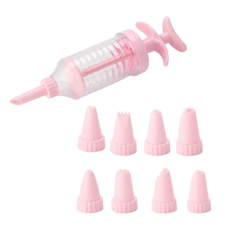 

8 шт. Кондитерские насадки для печенья Пластиковые самодельные кондитерские шприцы Экструдер Насадка для крема Украшения для торта Инструменты Пистолет розовый