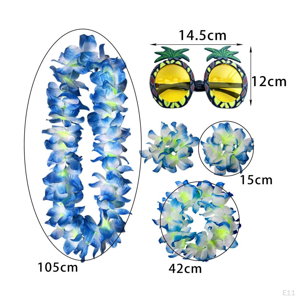 Conjunto de Colar e Tiara Havaiana para Festas na Praia Eventos
