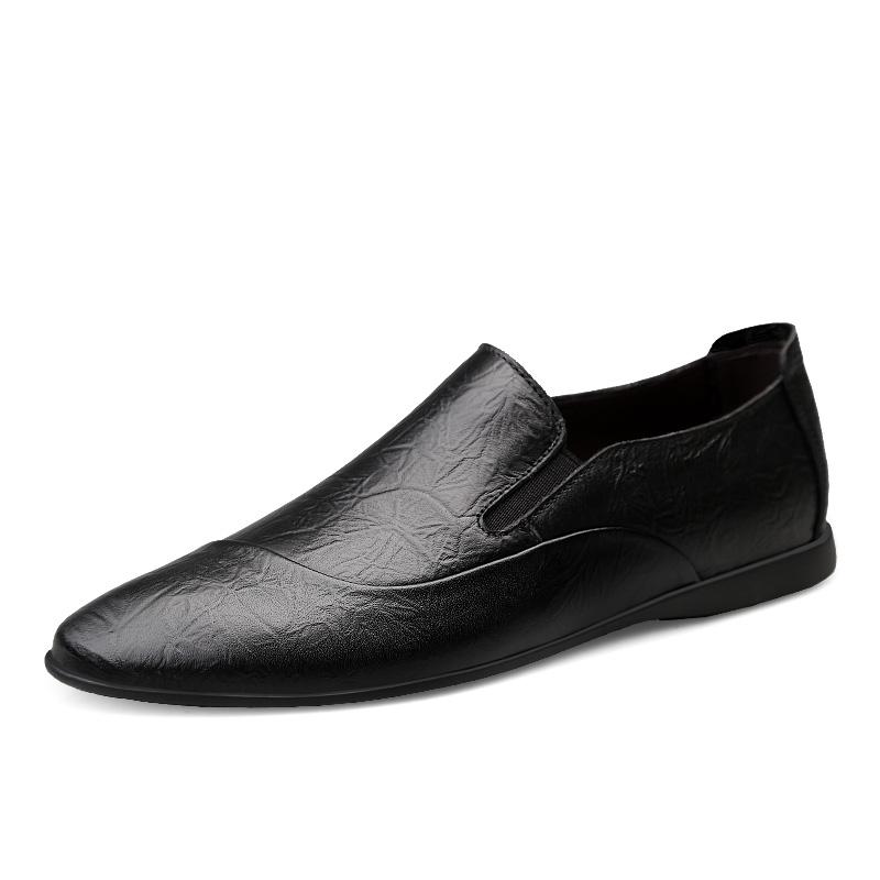 

Модные Горячие Продажи Мужская Обувь из Натуральной Кожи Европа Америка Классические Коричневые Лоферы на Плоской Подошве Массажные Подошвы Мужская Деловая Повседневная Обувь 44 чёрный