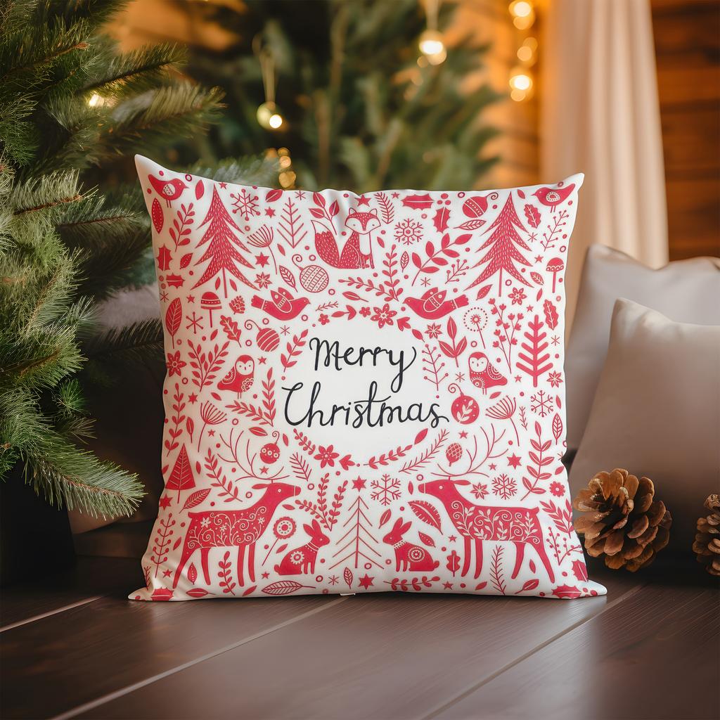 Home Decor Christmas Trees Pattern Pillow for Home Decor Pattern Cushion Cover Suitable for Sofa Bedroom Car Pillow Cover