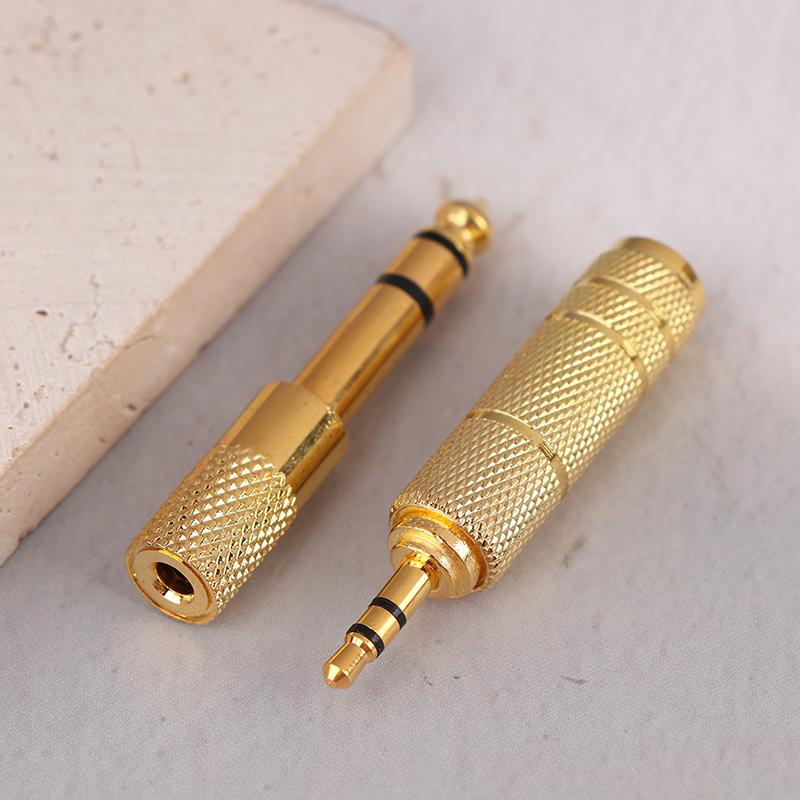 2Pcs/Set Audio Adapter For Headphone Amplifier Audio, Adapter Microphone Converter - 6.5mm To 3.5mm And 3.5mm To 6.5mm