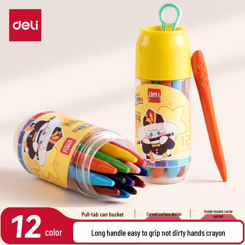 Deli Kids Triangular Grip Crayons
