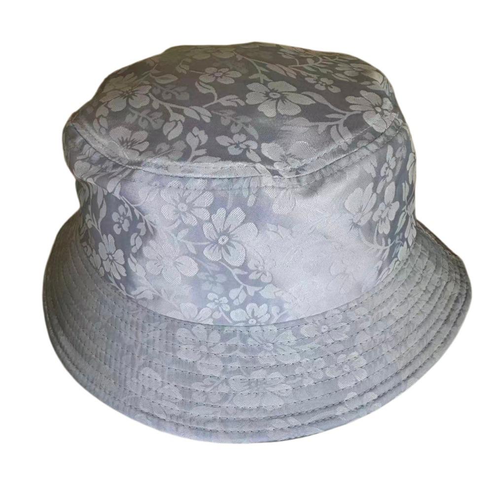 Rhinestone Decor Floral Print Fisherman Hat Summer Sunscreen Hat Outdoor Travel