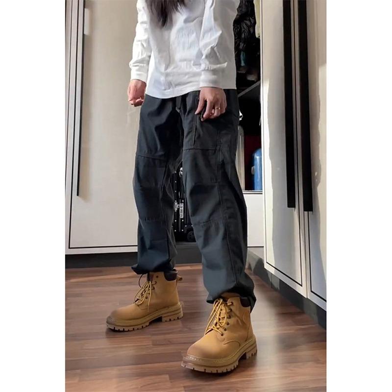 Sweatwear Waterproof Rush Pants Windproof Straight Large Basic Sweatpants Cargo Pants Men Solid Color Streetwear