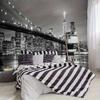 New York City Skyline Tapestry, Brooklyn Bridge Night View Backdrop for Living Room Decor