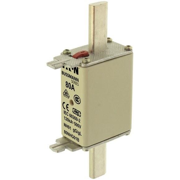 Fuse Link, LV, 80 A, AC 500 V, NH01, gL/gG, IEC, Double Indication