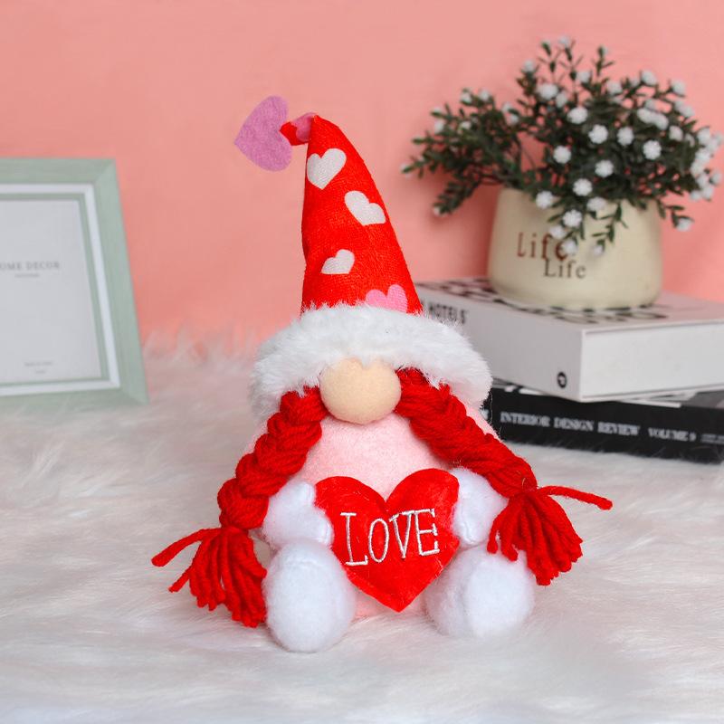 1/2pcs Valentine's Day Faceless Doll Embrace Envelope Hug Love Rudolph Doll Peach Heart Rudolph Wedding Birthday Gift Ornaments