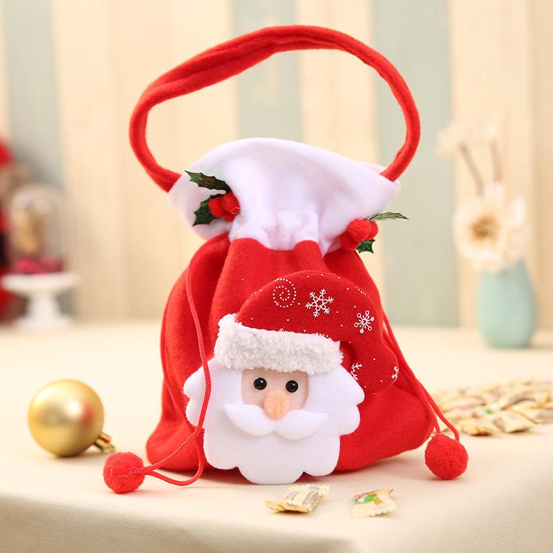 Christmas English Apple Bag Santa Claus Children's Gift Bag Candy Bag Christmas Gift Christmas Bag Bundle Handmade