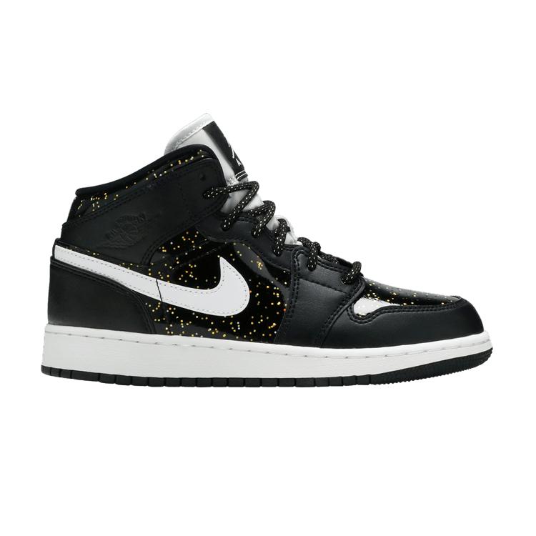 Air Jordan 1 Mid SE GS  Black Glitter  36